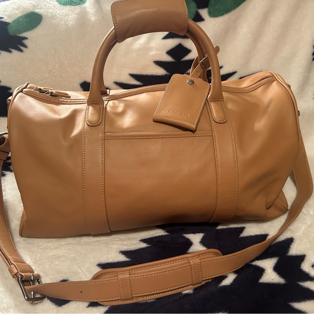 Coach leatherTan Leather Duffel Bag 1990s brand new
